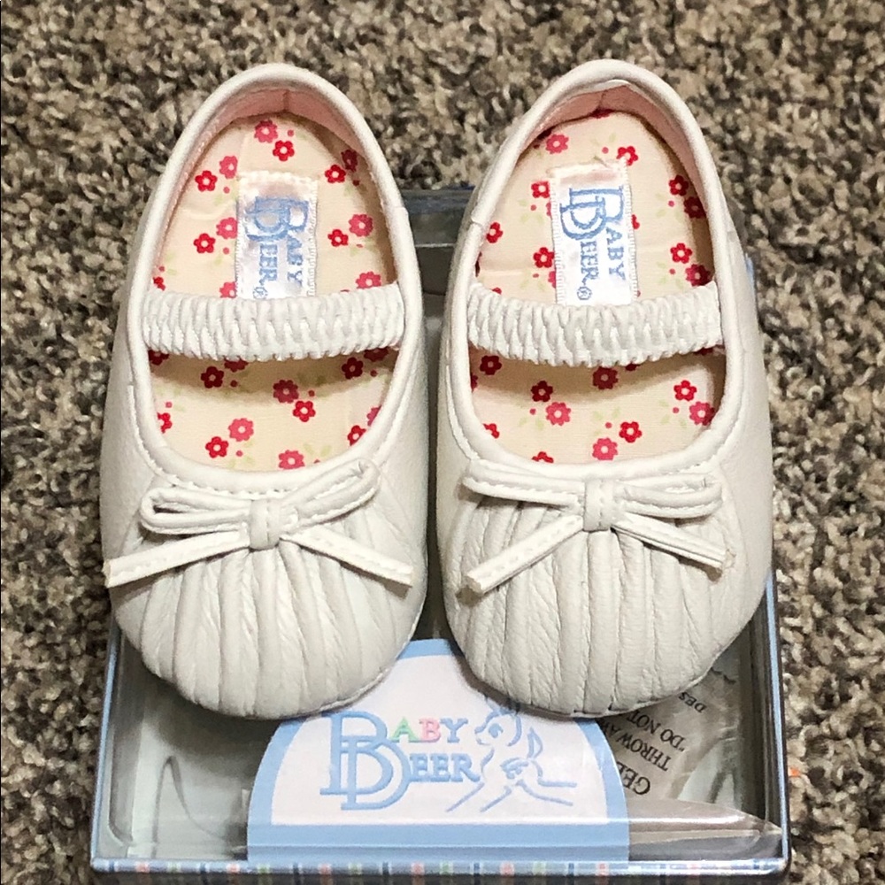 Baby Deer Infant Leather White Shoe Sz 1